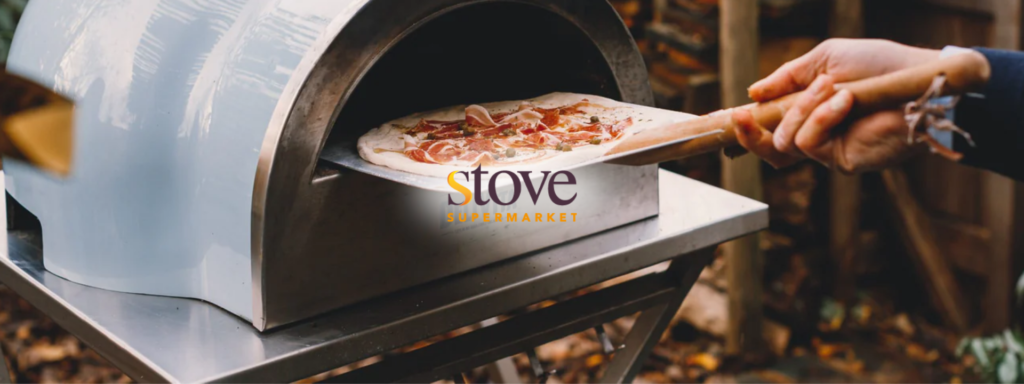STOVESU - CASE STUDY PIC | Everpro Ltd outdoor pizza oven with a pizza positioned and ready to be put into it